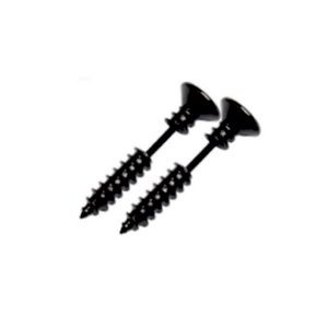 NEW Black Stainless Steel Screw Earrings